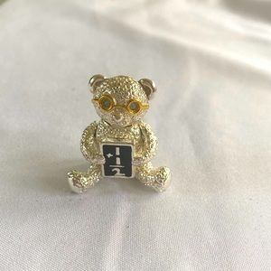 Vintage Napier Teacher Teddy Bear Brooch